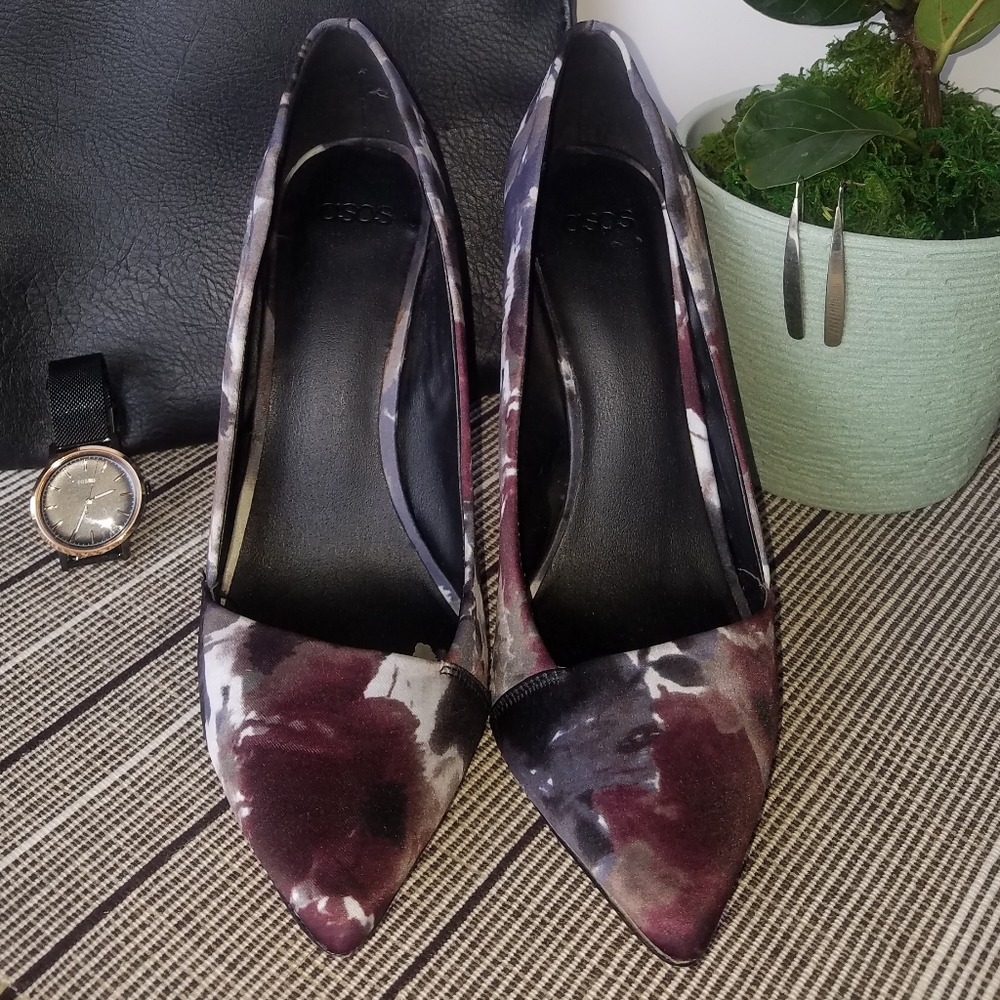 NWOT- Asos Watercolor Floral Heels